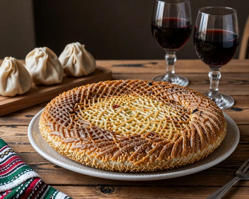 Traditional Moldovan cuisine on rustic table setting