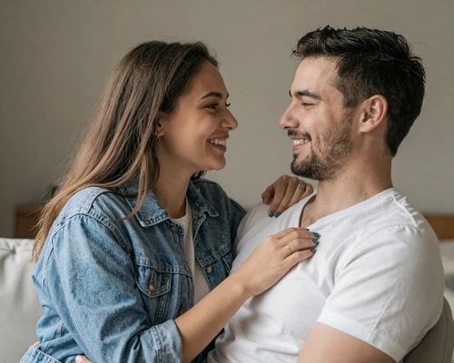 Happy couple with Romanian bride enjoying romantic moment together