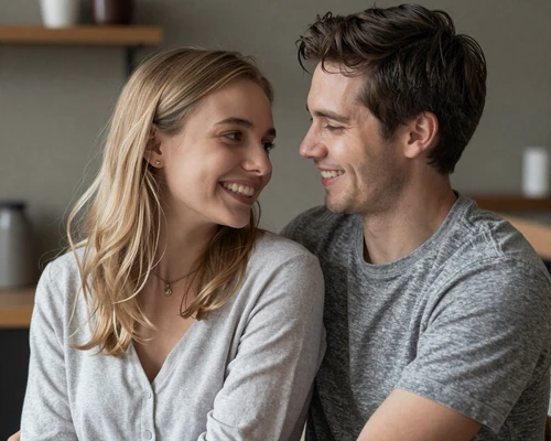 A happy couple representing successful international relationships with Slavic women
