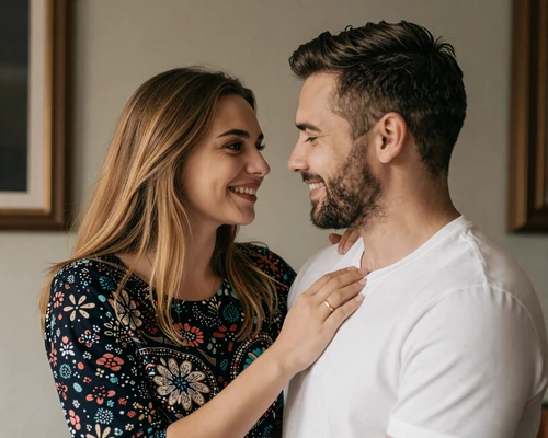 Happy couple with Bulgarian bride enjoying romantic moment together